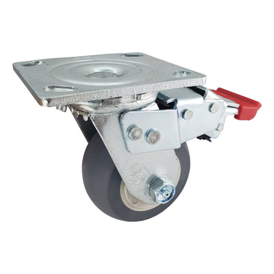 4" x 2" Thermo-Pro Wheel Swivel Caster W/ Total Lock Brake - 300 lbs Capacity - Durable Superior Casters