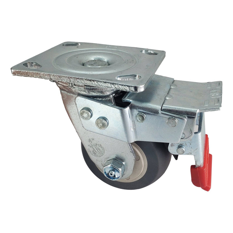 4" x 2" Thermo-Pro Wheel Swivel Caster W/ Total Lock Brake - 300 lbs Capacity - Durable Superior Casters
