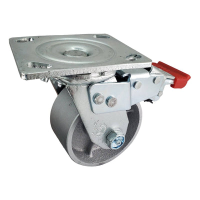 4" x 2" Semi-Steel Wheel Swivel Caster w/ Total Lock - 700 lbs. Capacity - Durable Superior Casters