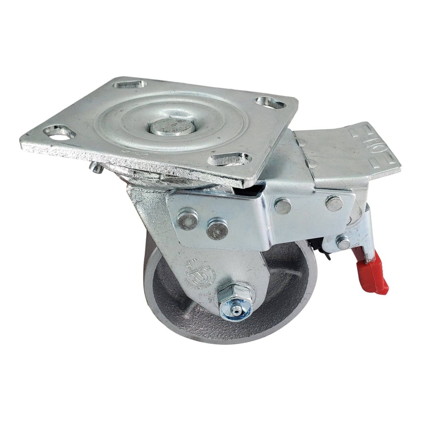 4" x 2" Semi-Steel Wheel Swivel Caster w/ Total Lock - 700 lbs. Capacity - Durable Superior Casters