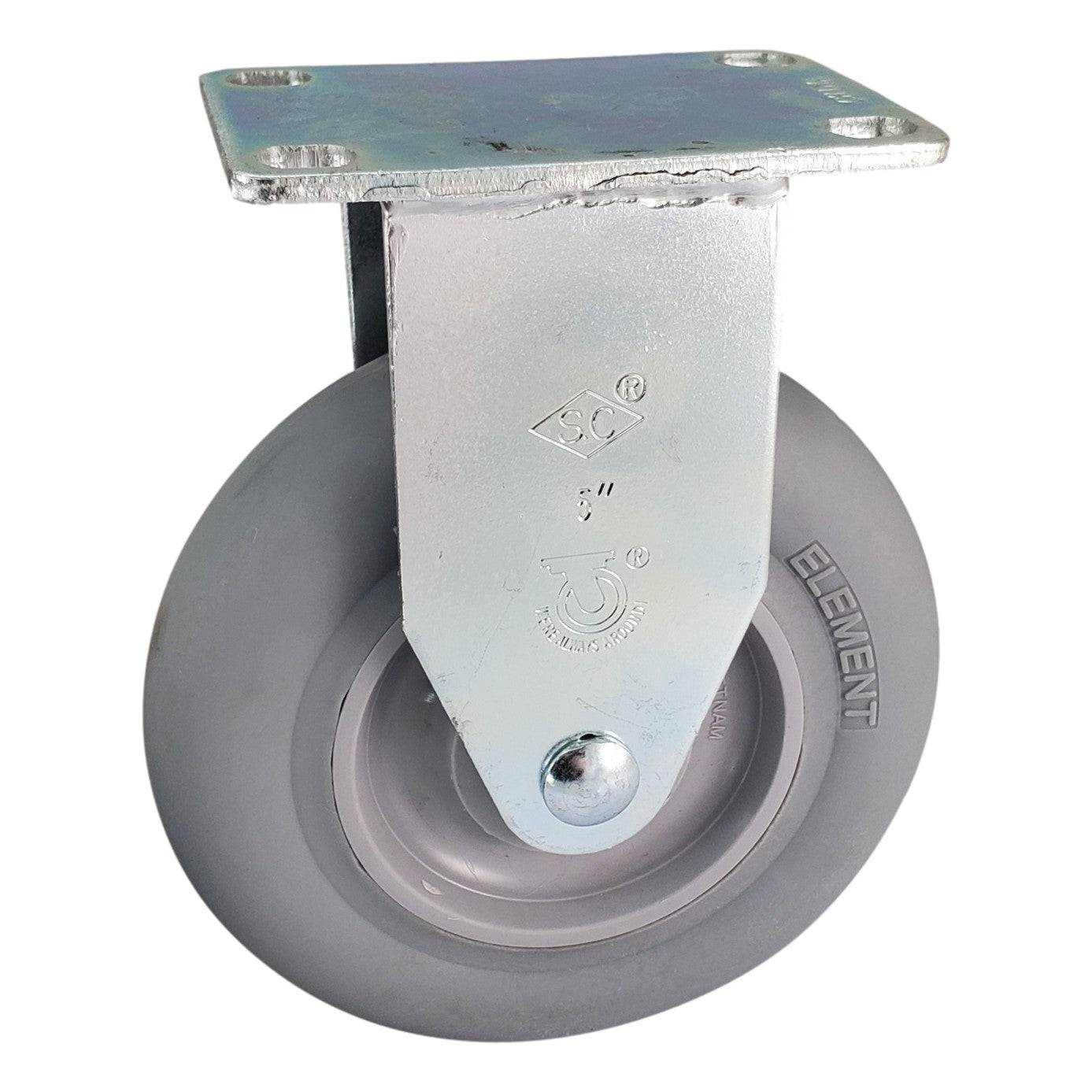 5" x 1-1/4" Element Wheel Rigid Caster- 250 lb. Cap - Durable Superior Casters