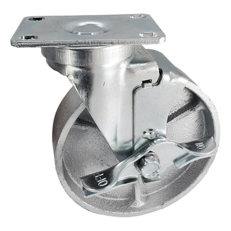 5" x 1-1/4" Semi-Steel Wheel Swivel Caster w/ Top Lock Brake - 300 lbs. Capacity - Durable Superior Casters