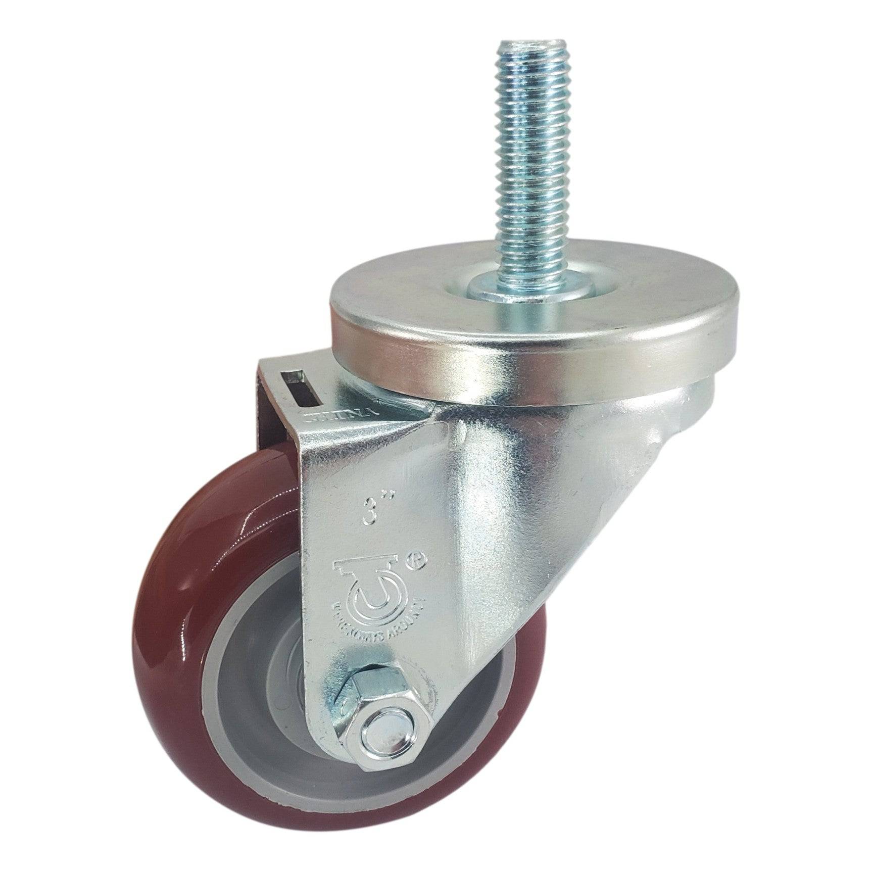 3" x 1-1/4" Polymadic Wheel Threaded Stem- 300 Lbs. Capacity - Durable Superior Casters