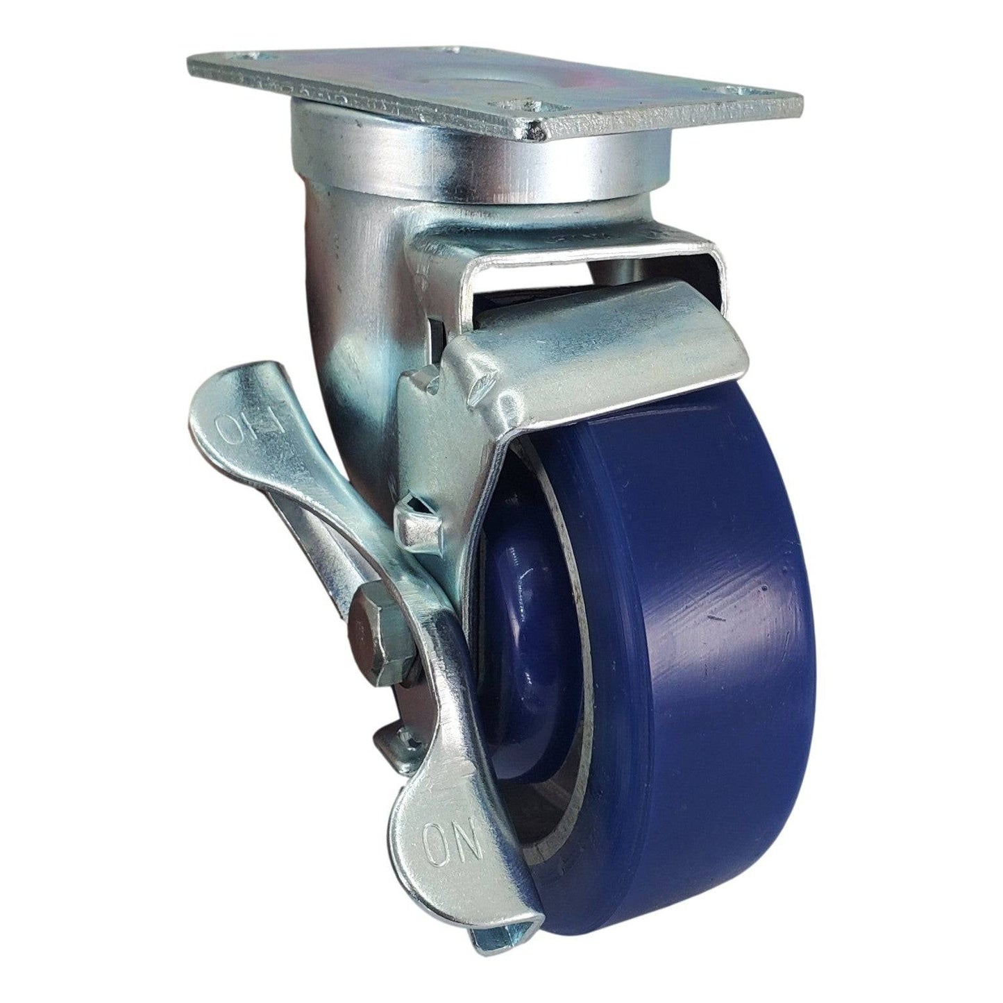 4" x 1-1/4" Polyon Aluminum Wheel Swivel Caster w/ Top Lock Brake - 380 lbs. Capacity - Durable Superior Casters