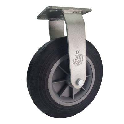 10" x 2-3/4" Eco-Rubber Flat Free Wheel Rigid Caster- 650 lbs. Capacity - Durable Superior Casters