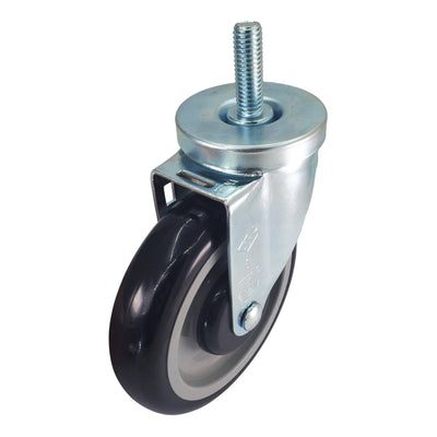 5" x 1-1/4" Poly-Pro Shopping Cart Swivel Stem Caster (1/2") - 350 lbs. Cap. - Durable Superior Casters