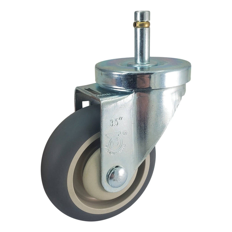 3-1/2" x 1-1/4" Thermo-Pro Swivel Grip Ring Stem Caster - 230 lbs. Cap. - Durable Superior Casters