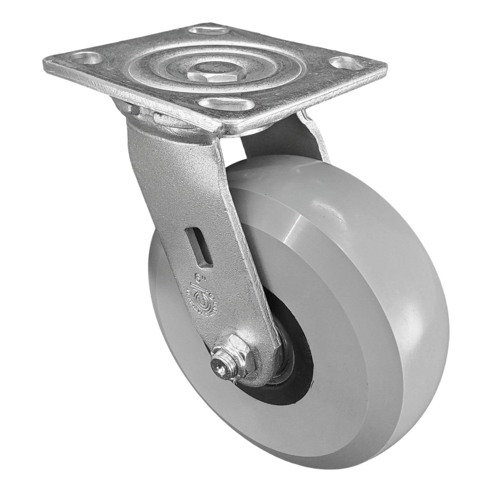 6" x 2" Ergolastomer Wheel Swivel Caster - 1250 lbs. Capacity - Durable Superior Casters