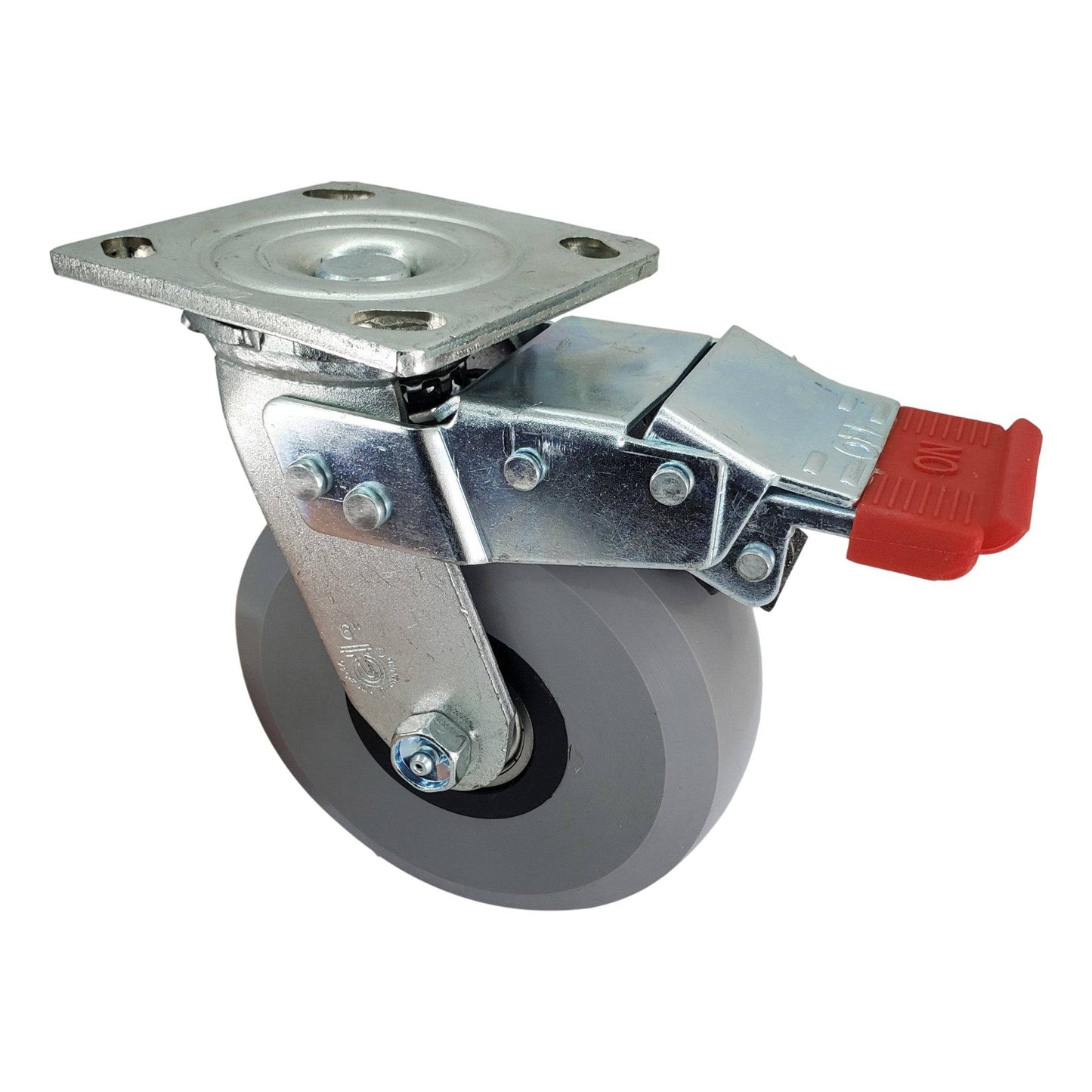 6" x 2" Ergolastomer Swivel Caster W/ Total Lock Brake - 1250 lbs. Cap. - Durable Superior Casters