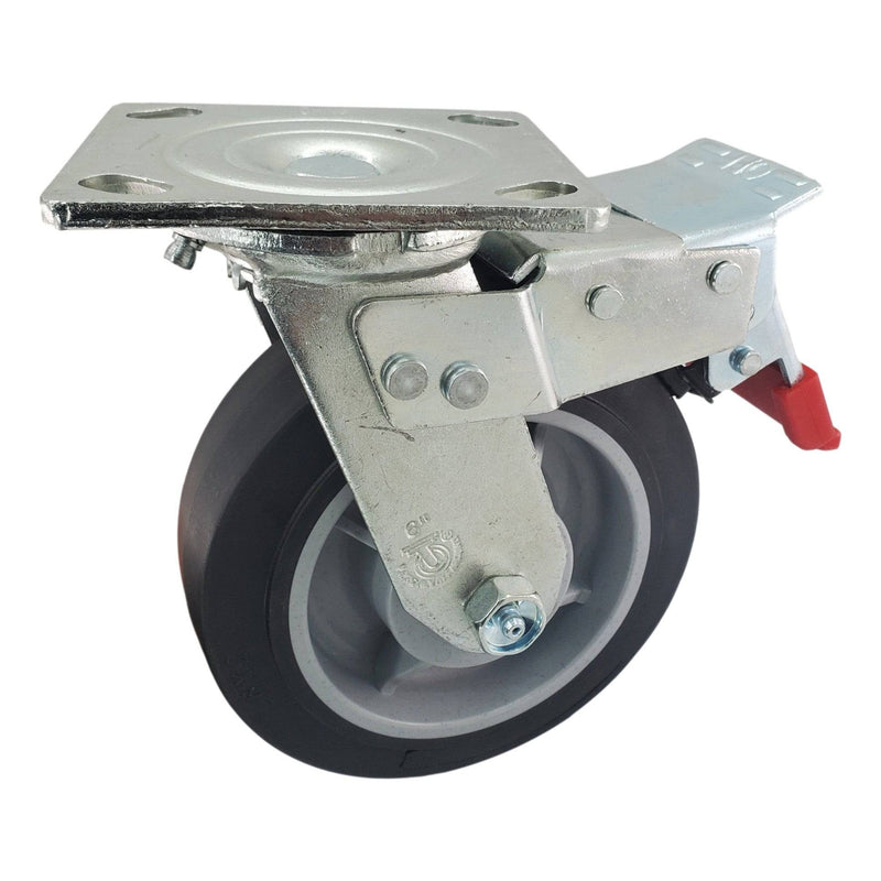 6" x 2" Nomadic Wheel Swivel Caster w/ Total Lock Brake - 600 lbs. capacity - Durable Superior Casters