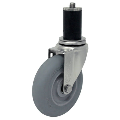 5" x 1-1/4" Element Wheel Threaded Swivel Stem Caster, Exp. Adapter - 250# Cap - Durable Superior Casters