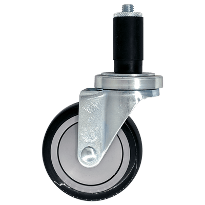 4" x 1-1/4" Poly-Pro Threaded Stem Swivel Caster, Expandable Adapter - 350 lbs. Cap. - Durable Superior Casters