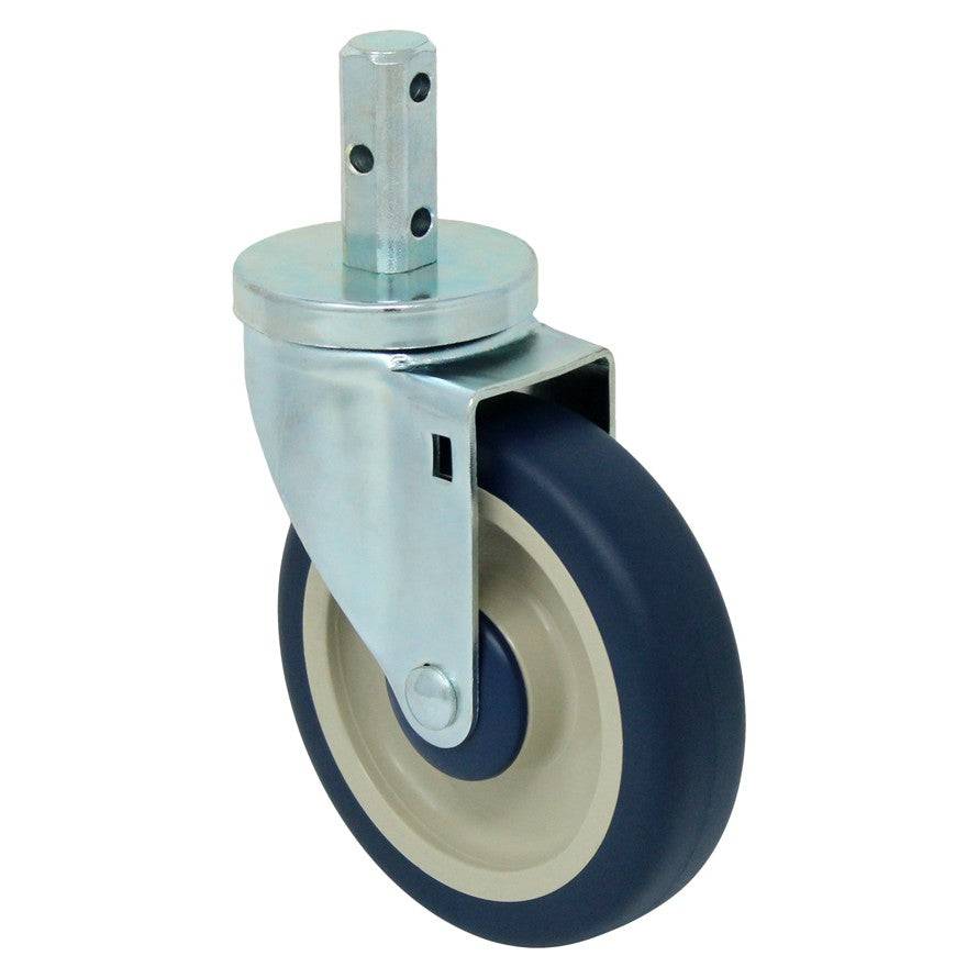 5" x 1-1/4" Poly-Pro Wheel Square Swivel Stem Caster - 350 lbs. Capacity - Durable Superior Casters