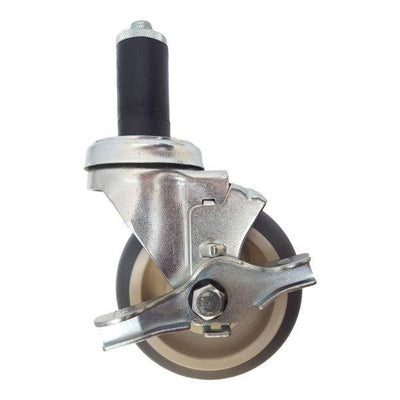 4" x 1-1/4" Thermo-Pro Threaded Swivel Stem Caster, Expandable Adapter,250lbs Cap - Durable Superior Casters
