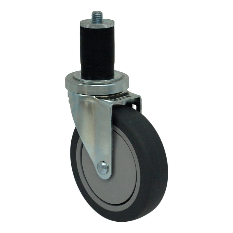 5" x 1-1/4" Thermo-Pro Threaded Swivel Stem Caster, Expandable Adapter,300# Cap - Durable Superior Casters