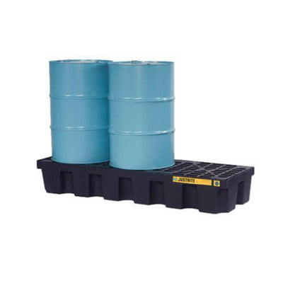EcoPolyBlend Spill Control Pallet, 3 drum, recycled polyethylene - Justrite