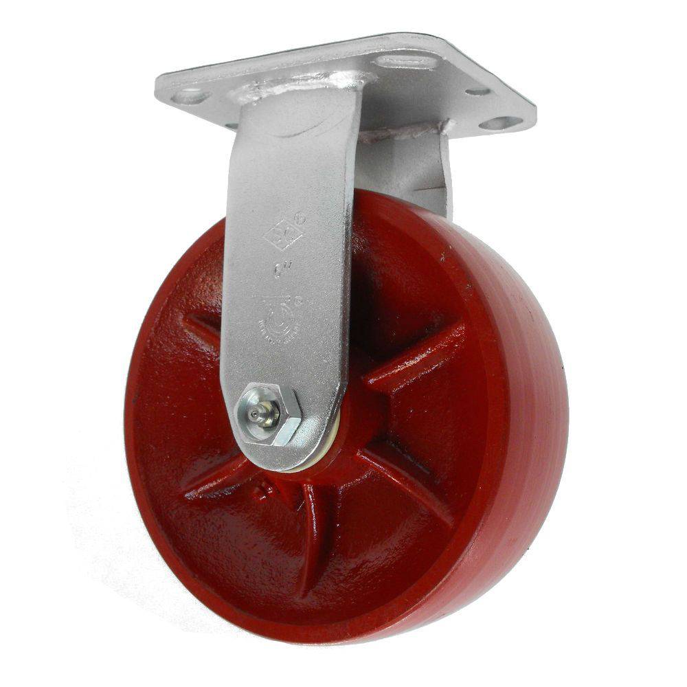 6" x 2" Energy Saver Ductile Steel Rigid Caster Medium Duty, 2000 lbs. Cap. - Durable Superior Casters
