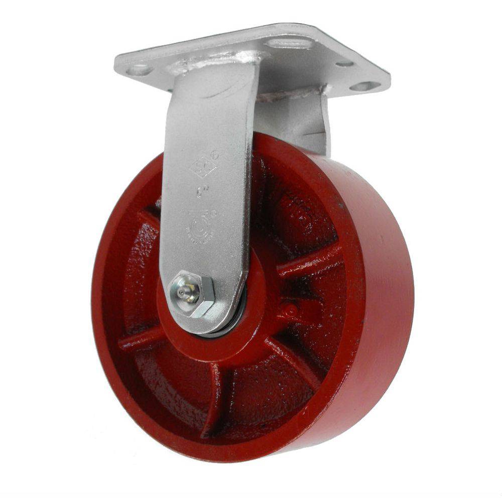 6" x 2" Ductile Steel Wheel Rigid Caster - 1250 lbs. Capacity - Durable Superior Casters