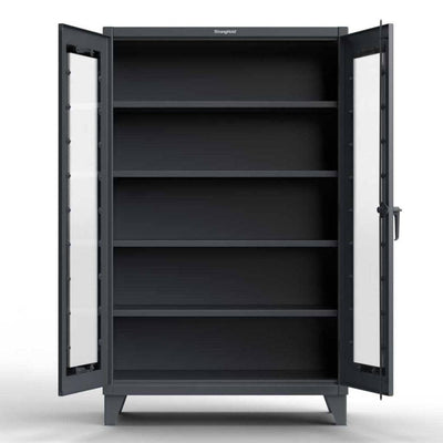 Extreme Duty 12 GA Scratch Resistant Clearview Cabinet with 4 Shelves - 36 In. W x 24 In. D x 78 In. H - Strong Hold