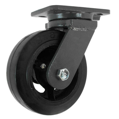 6" x 2 Mold On Rubber Cast Wheel Swivel Caster - 550 lbs. Capacity - Durable Superior Casters