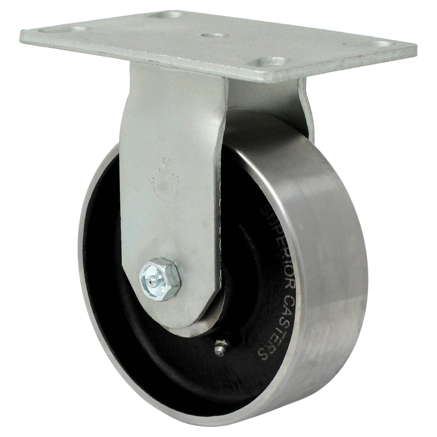 6" x 2" Forged Steel Wheel Rigid Caster - 1500 lbs. capacity - Durable Superior Casters