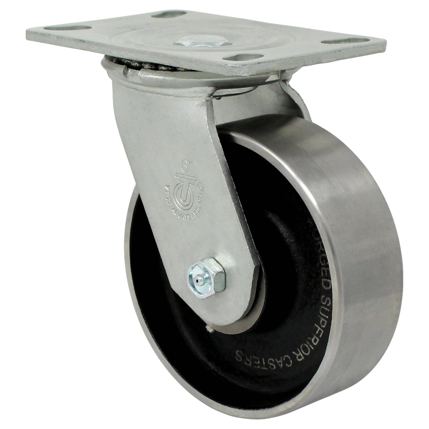 6" x 2" Forged Steel Wheel Swivel Caster - 1500 lbs. capacity - Durable Superior Casters