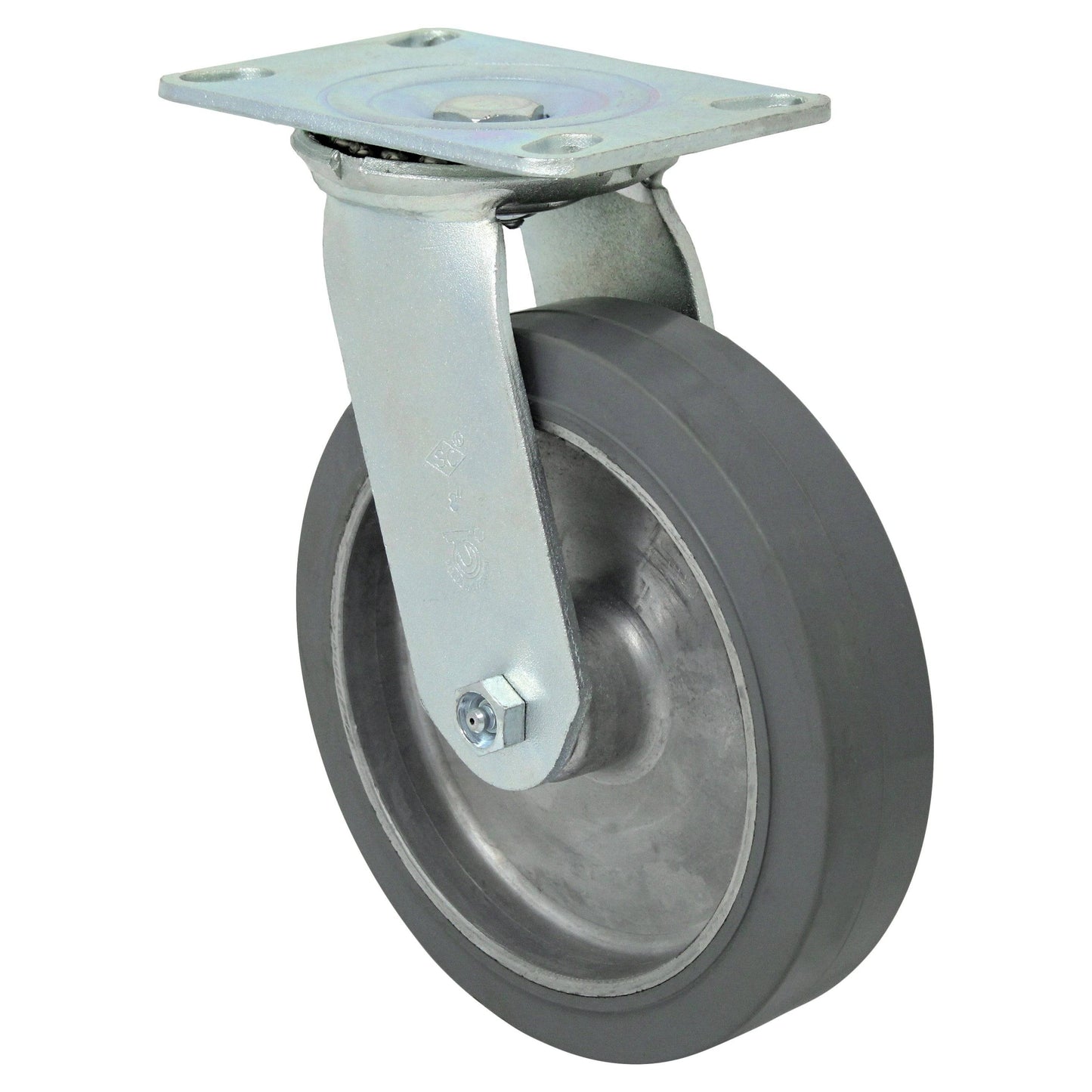 8" x 2" Mold On Rubber Aluminum Wheel Swivel Caster - 600 lbs. Capacity - Durable Superior Casters
