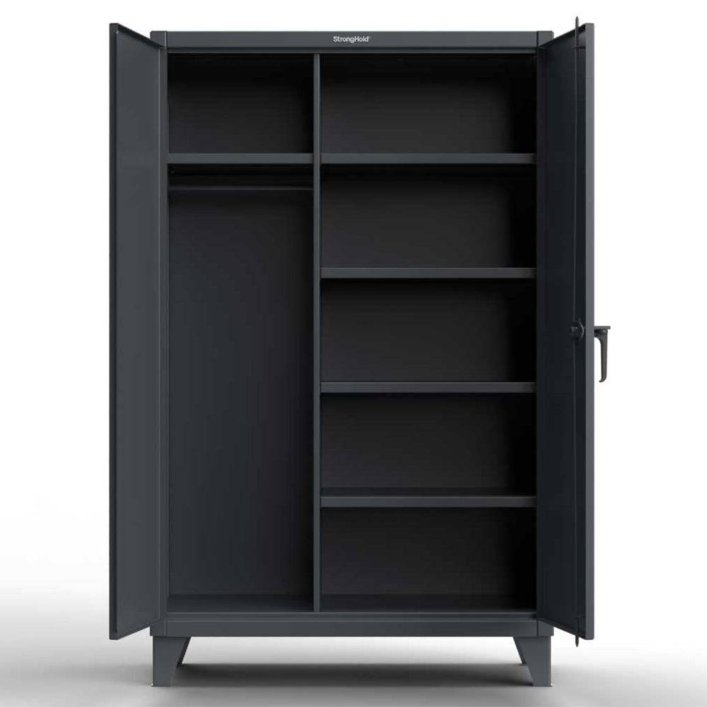 Extreme Duty 12 GA Uniform Cabinet with 4 Shelves - 48 In. W x 24 In. D x 66 In. H - Strong Hold