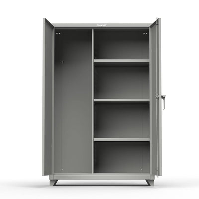 Extra Heavy Duty 14 GA Janitorial Cabinet with 3 Shelves - 48 In. W x 24 In. D x 75 In. H - Strong Hold
