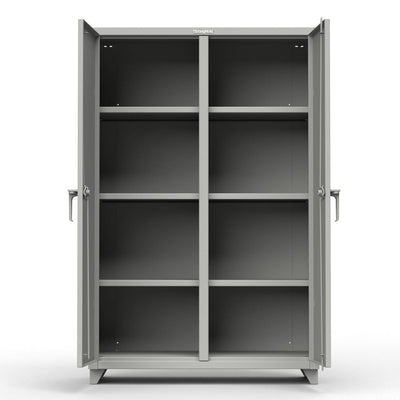 Extra Heavy Duty 14 GA Double Shift Cabinet with 6 Shelves - 48 In. W x 24 In. D x 75 In. H - Strong Hold