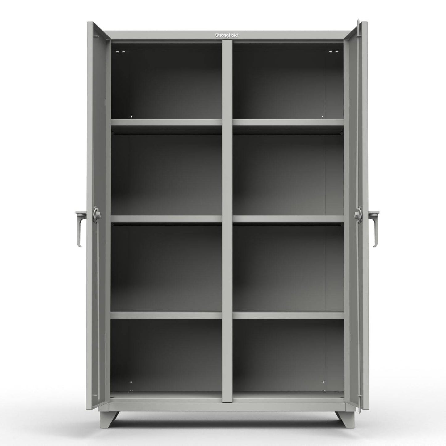 Extra Heavy Duty 14 GA Double Shift Cabinet with 6 Shelves - 48 In. W x 24 In. D x 75 In. H - Strong Hold