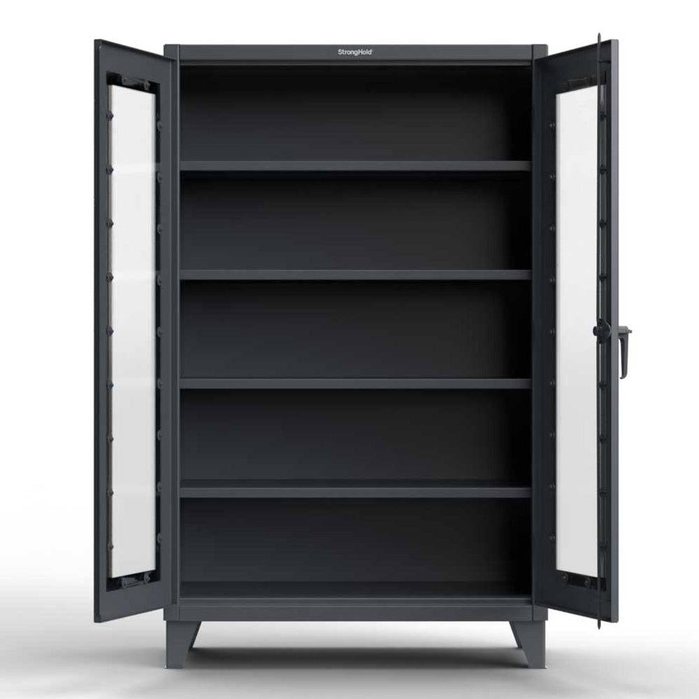 Extreme Duty 12 GA Clearview Cabinet with 3 Shelves - 48 In. W x 24 In. D x 66 In. H - Strong Hold