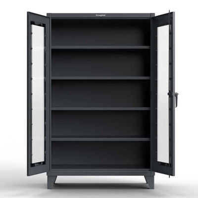 Extreme Duty 12 GA Clearview Cabinet with 4 Shelves - 48 In. W x 24 In. D x 78 In. H - Strong Hold