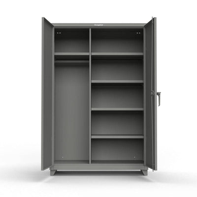 Extra Heavy Duty 14 GA Uniform Cabinet with 5 Shelves - 48 In. W x 24 In. D x 75 In. H - Strong Hold