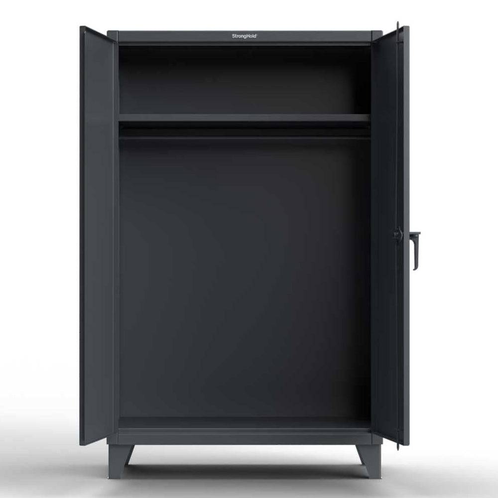 Extreme Duty 12 GA Uniform Cabinet with Hanger Rod, 1 Shelf - 48 In. W x 24 In. D x 78 In. H - Strong Hold