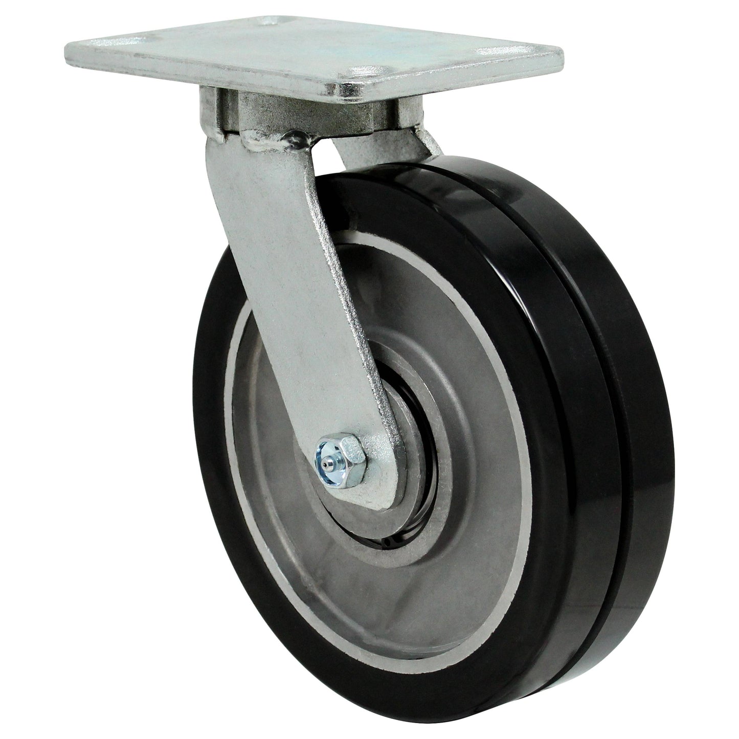 8" x 2" Dual Wheel Swivel Kingpinless Caster - 1400 lbs Capacity - Durable Superior Casters