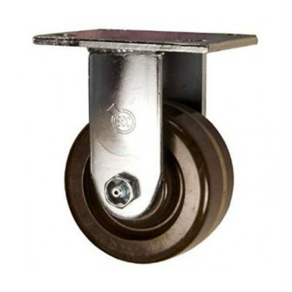 4" x 2" High Temp. Phenolic Rigid Caster (Zinc Plated) - 600 lbs. Cap. - Durable Superior Casters