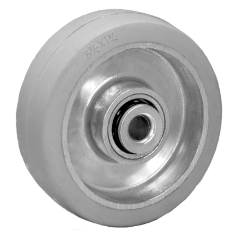 4" x 1-1/4" Mold-On Aluminum Wheel w/ Ball Bearing - 300 lbs. Capacity - Durable Superior Casters
