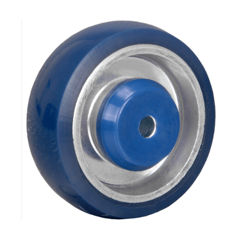 4" x 1-1/4" Polyon Aluminum Wheel Blue/Silver - 380 lbs. Capacity - Durable Superior Casters