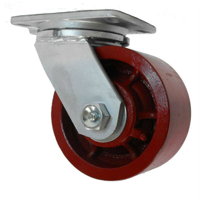 6" x 3" Heavy Duty Ductile Steel Wheel Swivel Caster - 2400 lbs. Capacity - Durable Superior Casters
