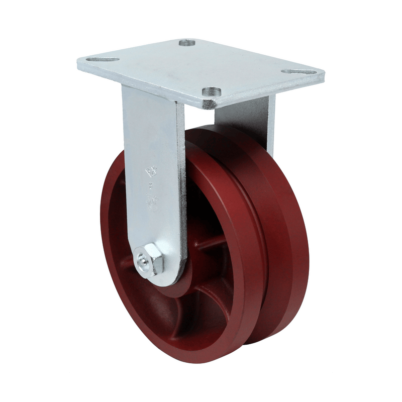 6" x 3" V-Groove Ductile Steel Rigid Caster Heavy Duty - 5,000 lbs. Cap. - Durable Superior Casters