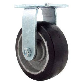 8" x 3" Supreme Rubber on Cast Iron Wheel Rigid Caster - 1000 lbs. Capacity - Durable Superior Casters