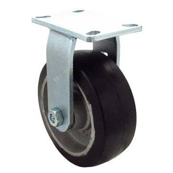 8" x 3" Supreme Rubber on Cast Iron Wheel Rigid Caster - 1000 lbs. Capacity - Durable Superior Casters