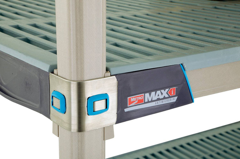 MetroMax i 5-Shelf Plastic Industrial Shelving Starter Unit with Solid Bottom Shelf - Metro