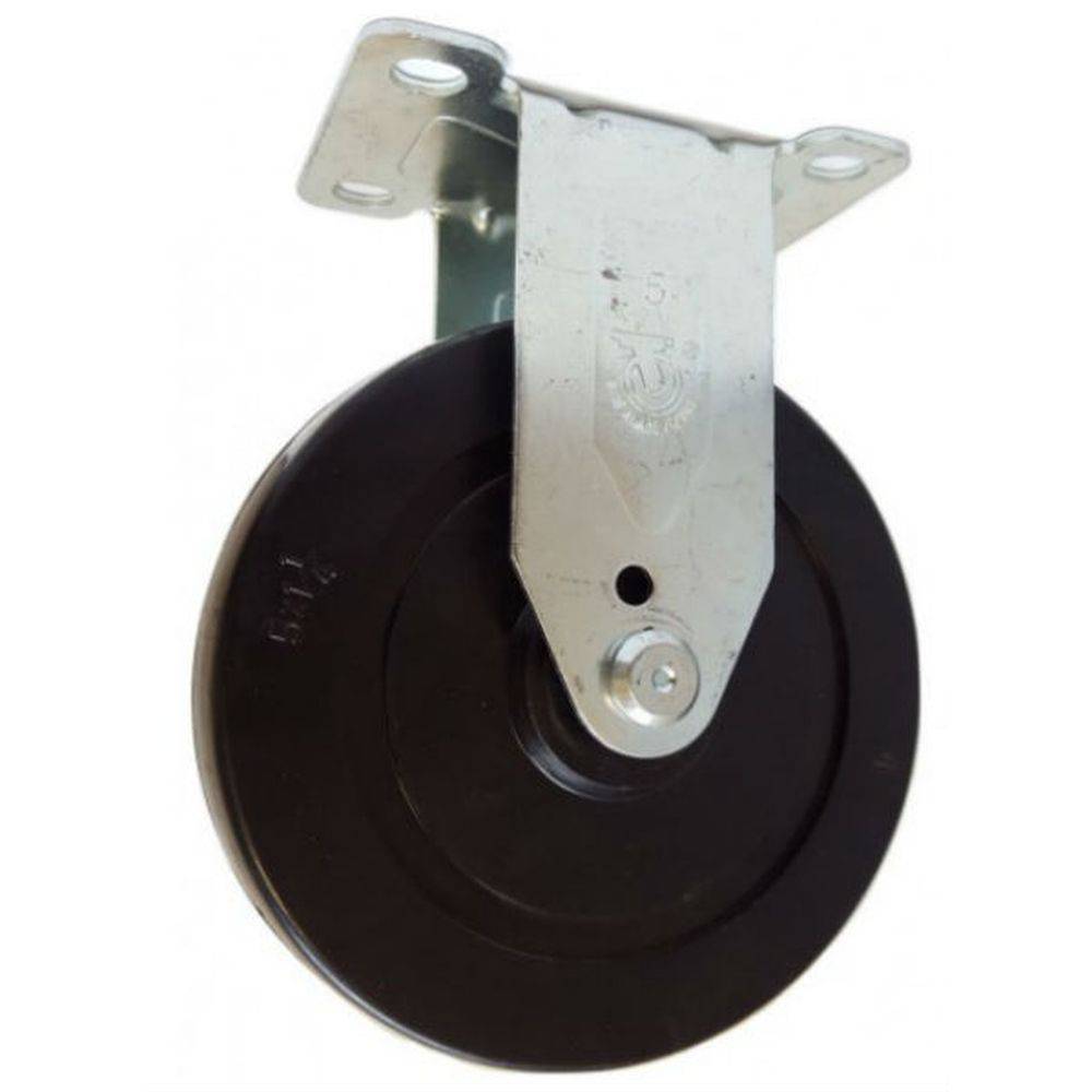 5" x 1-1/4" Soft Rubber Wheel Rigid Caster - 350 Lbs. Capacity - Durable Superior Casters