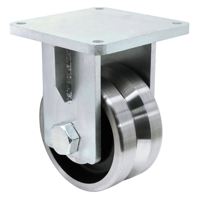 8" x 4" V-Groove Forged Steel Rigid Caster - 10,000 lbs. capacity - Durable Superior Casters