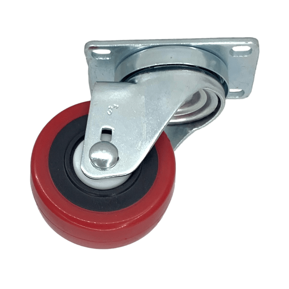 3" x 1-1/4" Poly Pro Wheel (Red) Swivel Caster- 300 Lbs. Capacity - Durable Superior Casters