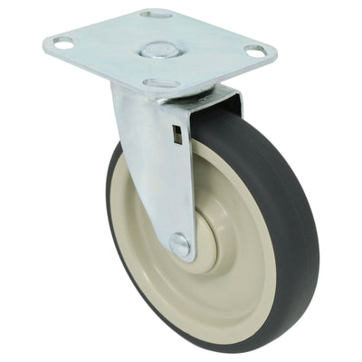 6" x 1-1/4" Poly-Pro Wheel Swivel Caster 4" x 4-1/2" Top Plate - 350 lbs. capacity - Durable Superior Casters
