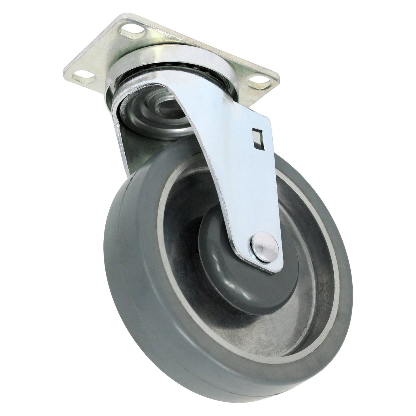 5" x 1-1/4" Mold-On Rubber Aluminum Wheel Swivel Caster - 325 lbs. capacity - Durable Superior Casters