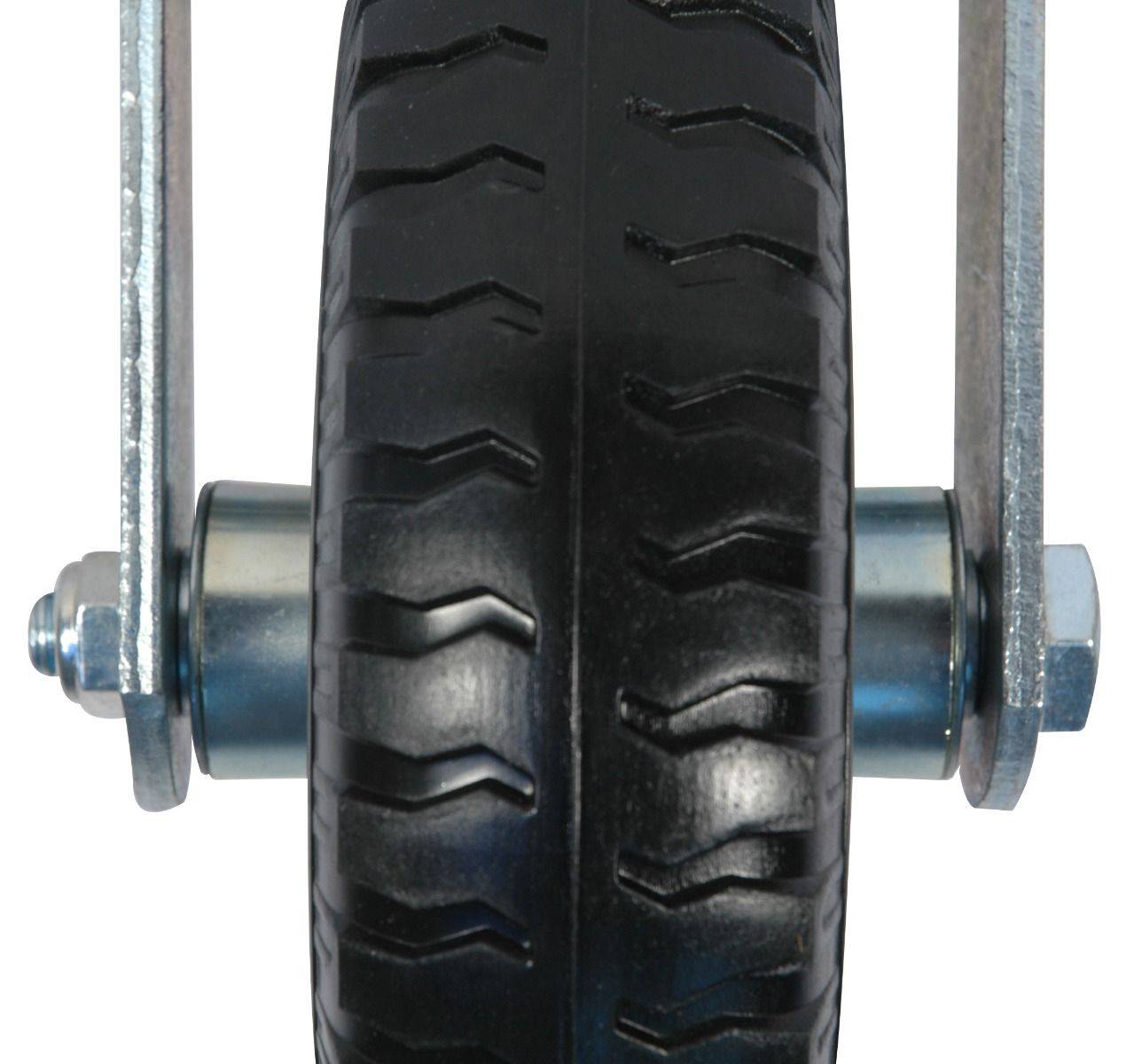 8" Rigid Plate Caster w/ Flat Free Semi-Pneumatic Wheel - DH International